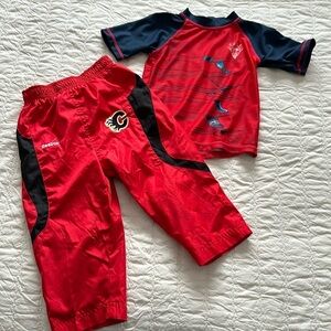 18-24m rashguard s.u.r.f Reebok Calgary flames wind pants